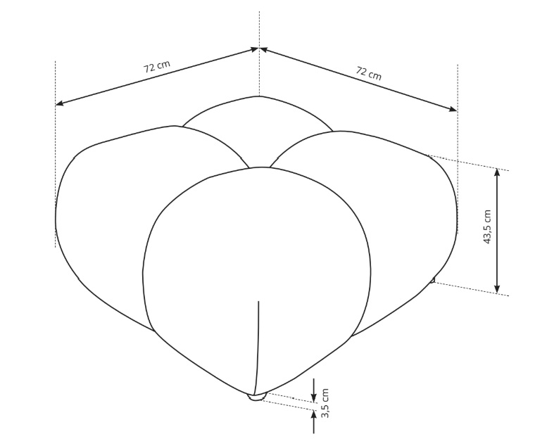 MILA Pufa obita tkaniną Perfect Harmony na czarnych niskich nóżkach - zdjęcie produktu